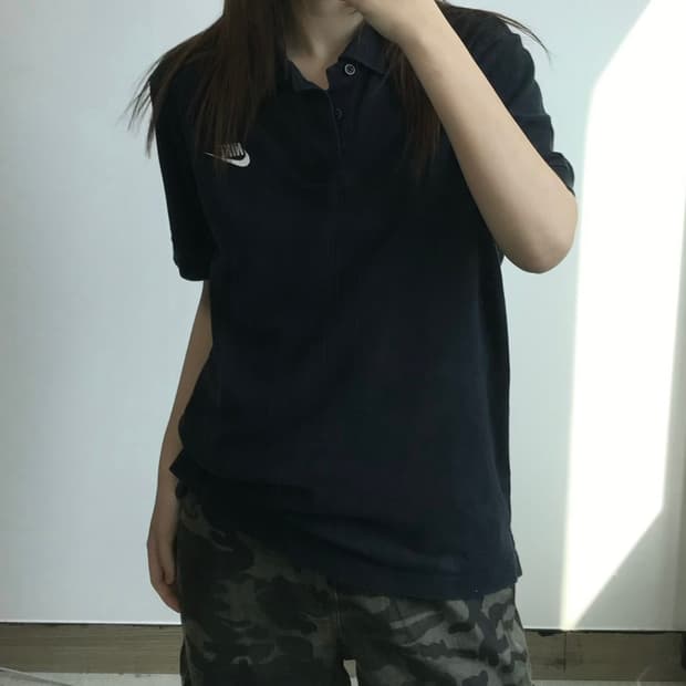 나이키 블랙 PK 반팔 카라 티셔츠