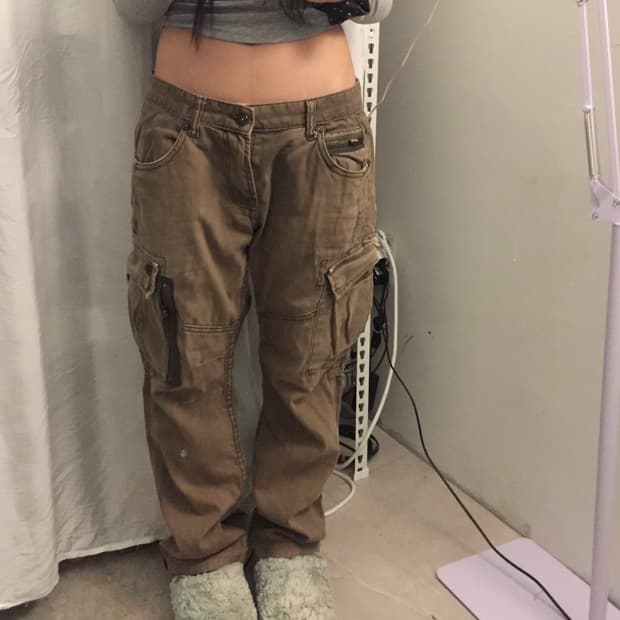 Buckaroo 버커루 고스펑크 갸루 카키 카고 팬츠
