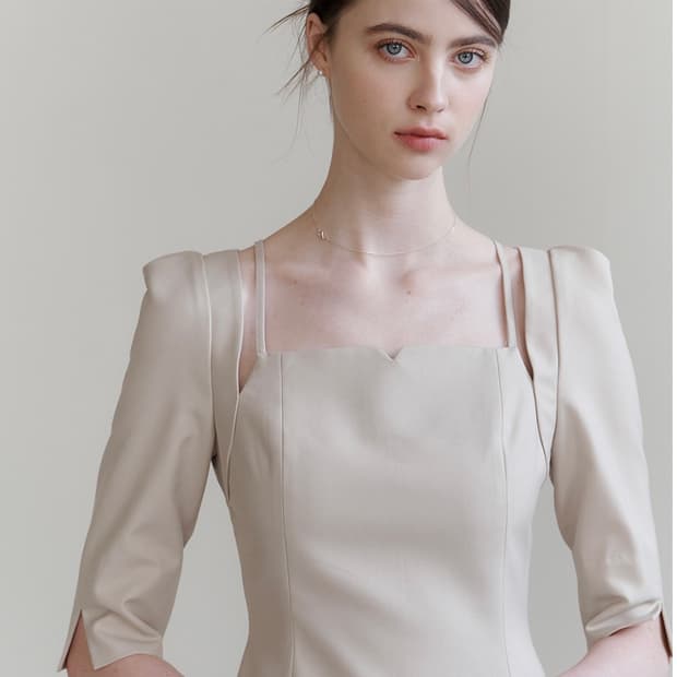 플로움 flowoom andy dress beige