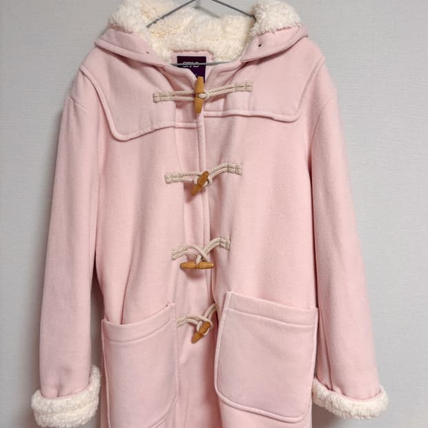 스파오 베이비 핑크 떡볶이 코트 떡코