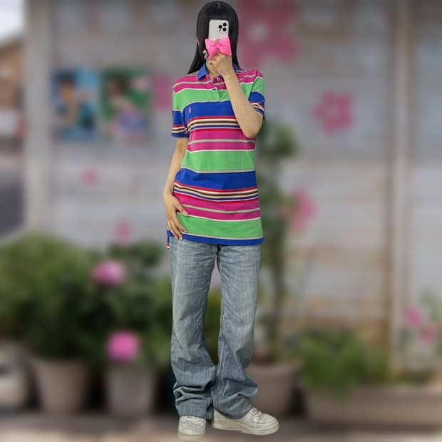 폴로 스트라이프 카라 티셔츠