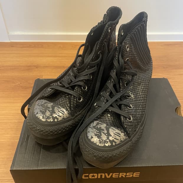 컨버스 플랫폼 하이 블랙 245