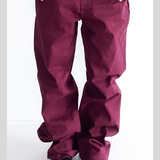 샵페어리 back line cotton pants 버건디