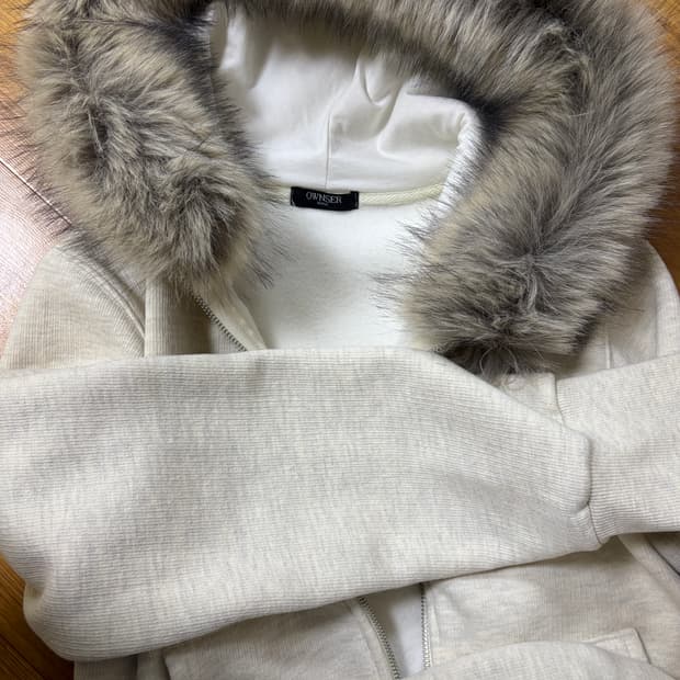 오운서 퍼 후드집업 퍼후드 탈부착 가능