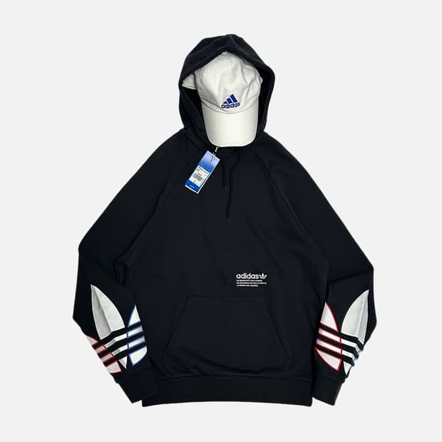 아디다스 오리지널 트레포일 후드티 블랙