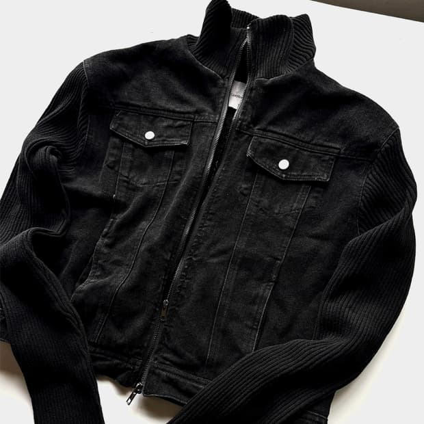 코시하루 흑청니트 자켓