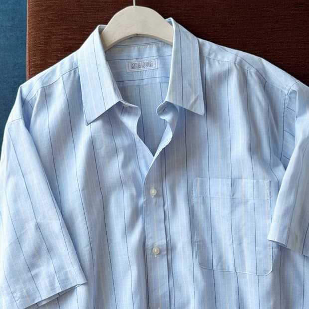 Light cotton micro stripe dress shirt
