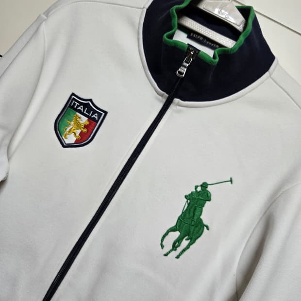 폴로랄프로렌 정품 화이트 이탈리아 빅포니 집업