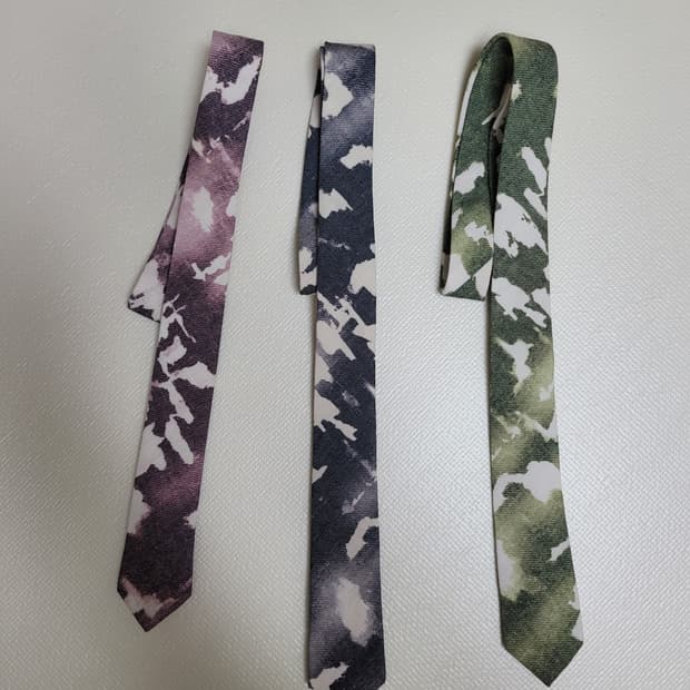 넥타이 3종 (까모패턴 퍼플, 그레이, 그린) 