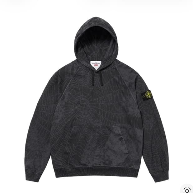 스톤아일랜드 x 슈프림 스파이더 후드 블랙 L