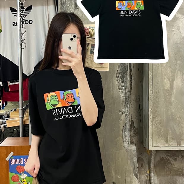 벤데이비스 프린팅 반팔티 블랙 M #csz550
