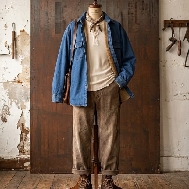 플리스 안감 데님 셔켓