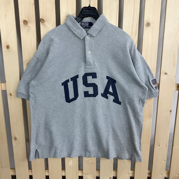 (L) 폴로 랄프로렌 그레이 USA 반팔 카라티