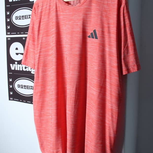 (2XL) 아디다스 반팔 티셔츠 빅사이즈 기능성 오렌지 신형-H35889
