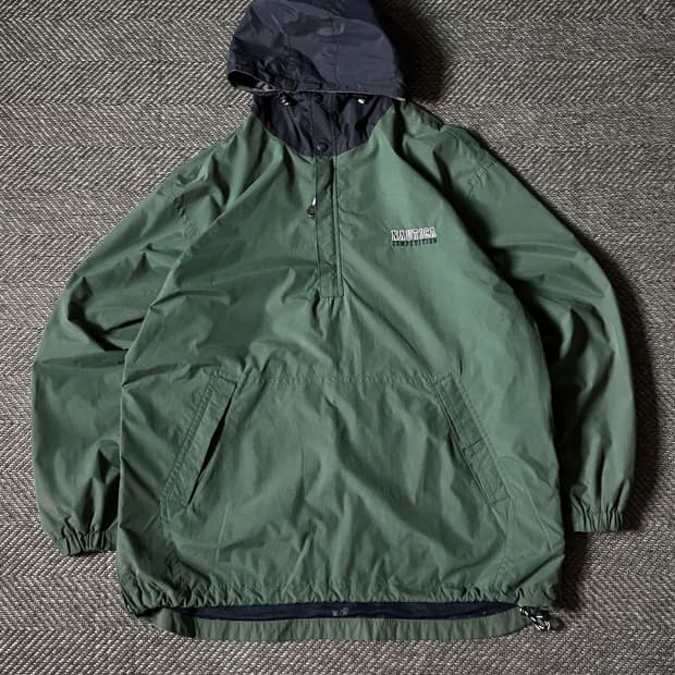 90s 노티카 올드스쿨 나일론 후드 아노락 자켓 (110)