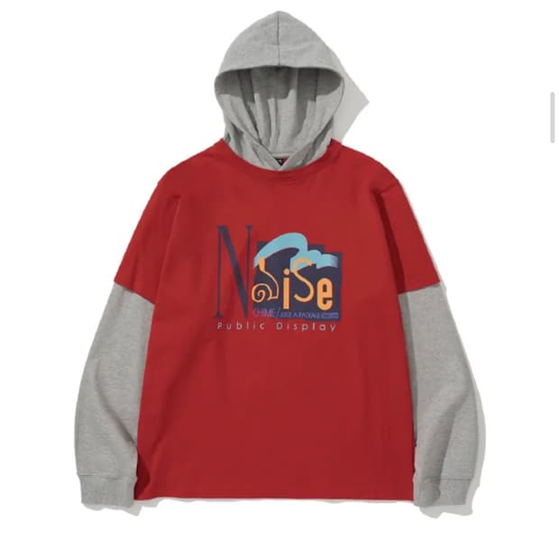 테켓 레이어드 후드 티 레드