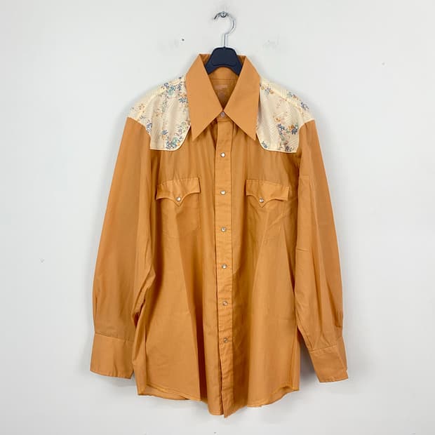 70-80s 아메리칸빈티지 요크 꽃무늬 웨스턴셔츠 <60>