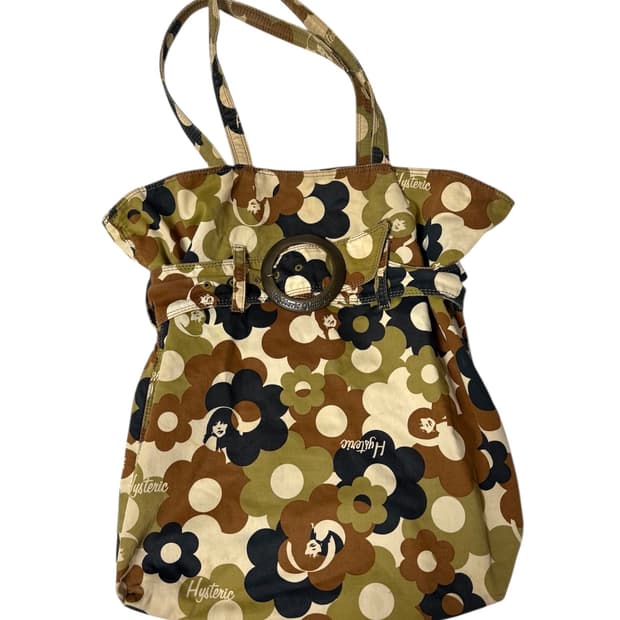 히스테릭글래머 카모플라쥬 플라워 패턴 토트백