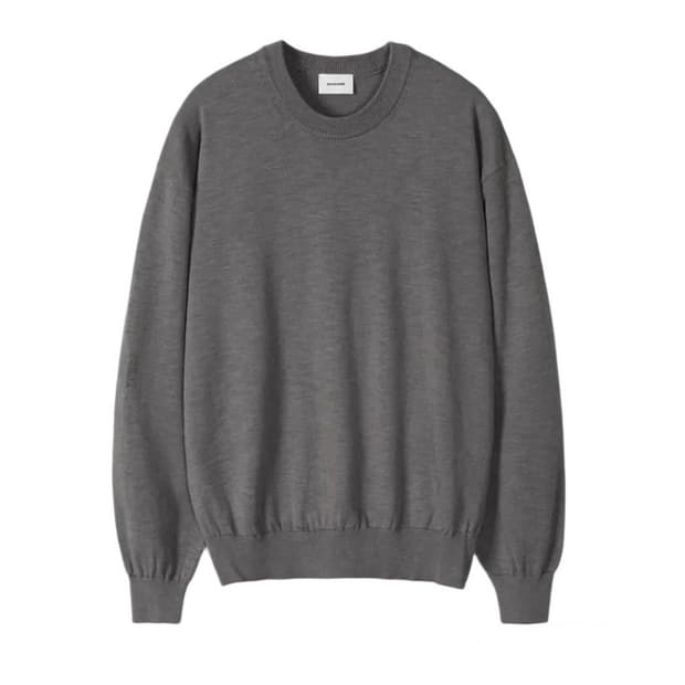 (3) 인더로우 코튼 슬럽 니트 애쉬그레이