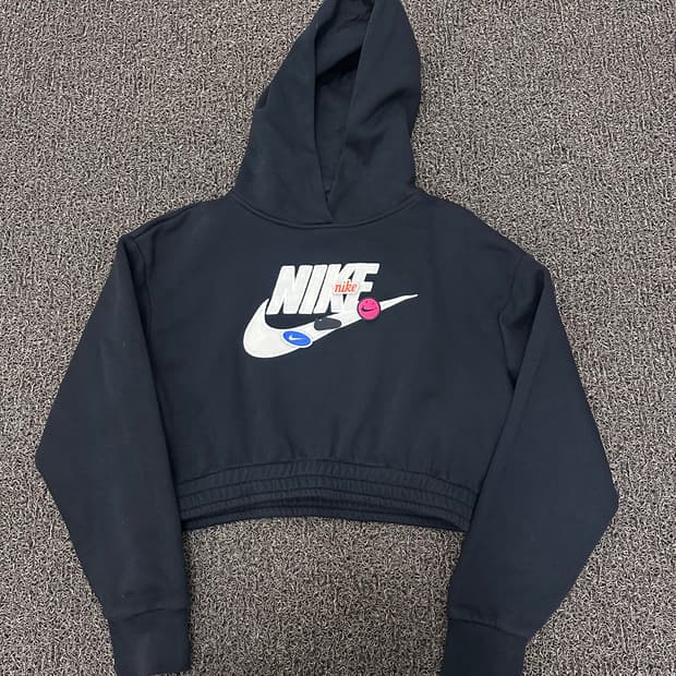 NIKE 나이키 여성 크롭 후드티 블랙 S