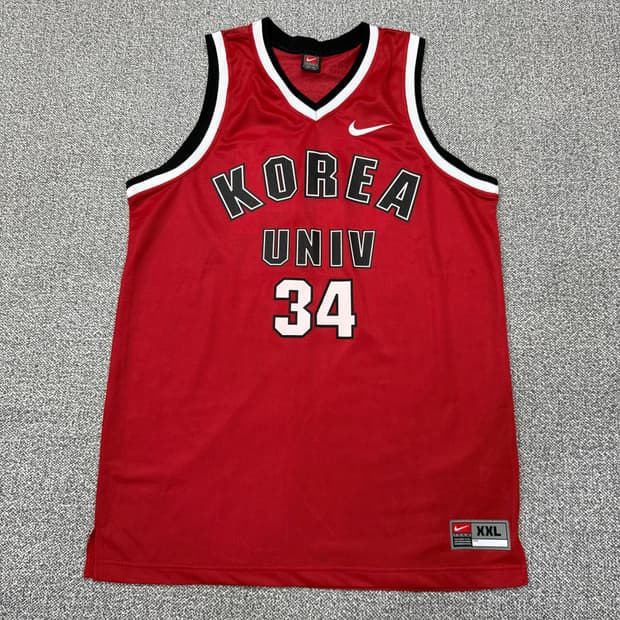 2XL 나이키 고려대학교 농구팀 34 마킹 유니폼 나시 민소매 티셔츠