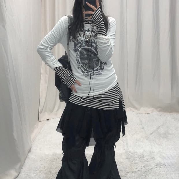 레이어드 스커트 선가든파티와이즈걸카모메산장샵502파우닝133차일드매거진