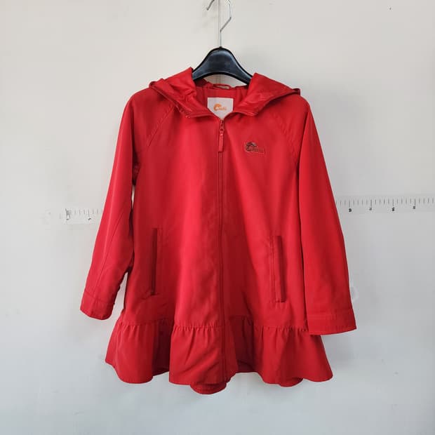 네파 빨간색 아동 후드 바람막이 자켓