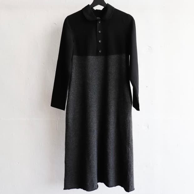 Round collar knit dress