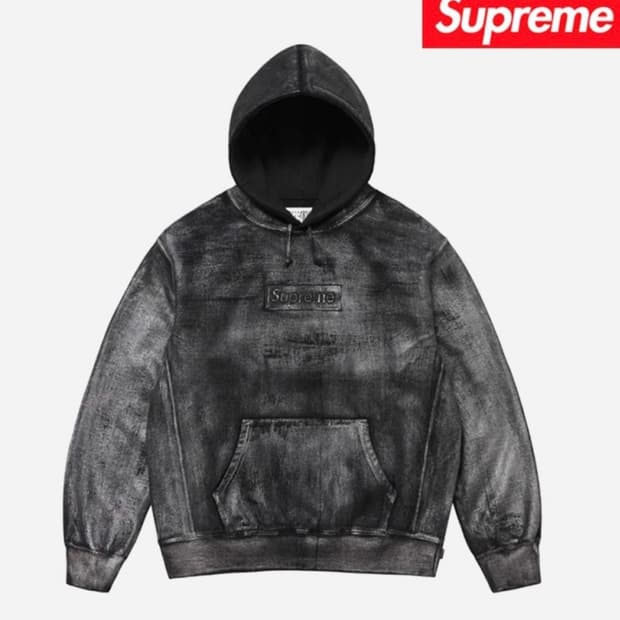 슈프림xMM6 메종마르지엘라 포일 박스 로고 후드티 (M)