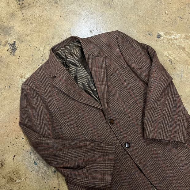 [정품/90] 발망 브라운 체크 패턴 자켓 b8