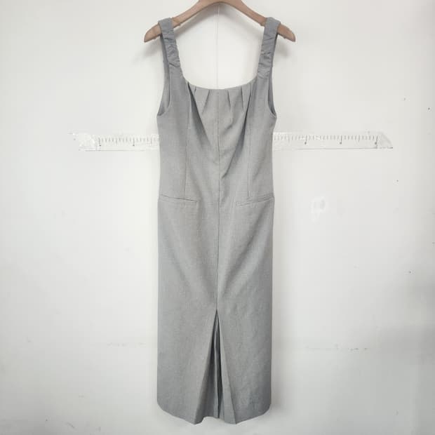 플라스틱아일랜드 회색 체크 롱 원피스