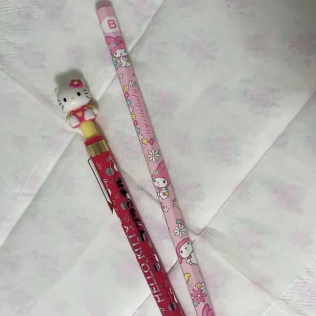 고전 카오하나 키티 볼펜 꽃 필기구 체리 키티 사쿠란보 마이멜로디