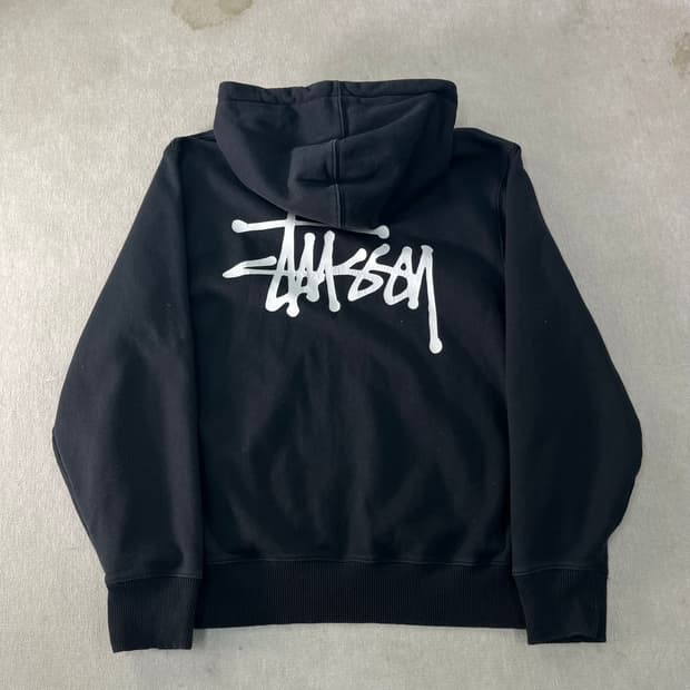 100 스투시 베이직 빅로고 블랙 후드티