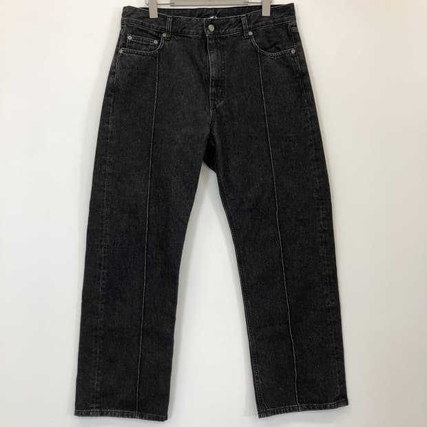 유니폼브릿지 핀턱 워시드블랙 데님진 32 인치