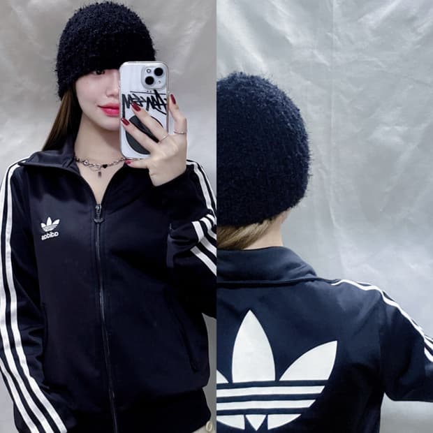 아디다스 빅로고 블랙 유로파 트랙탑 