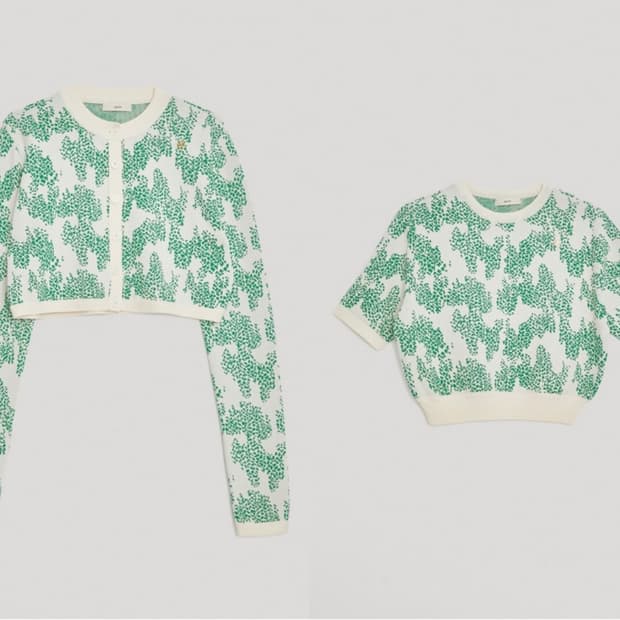 택O) [s] 렉토 선라이즈 자카드 가디건&니트 그린