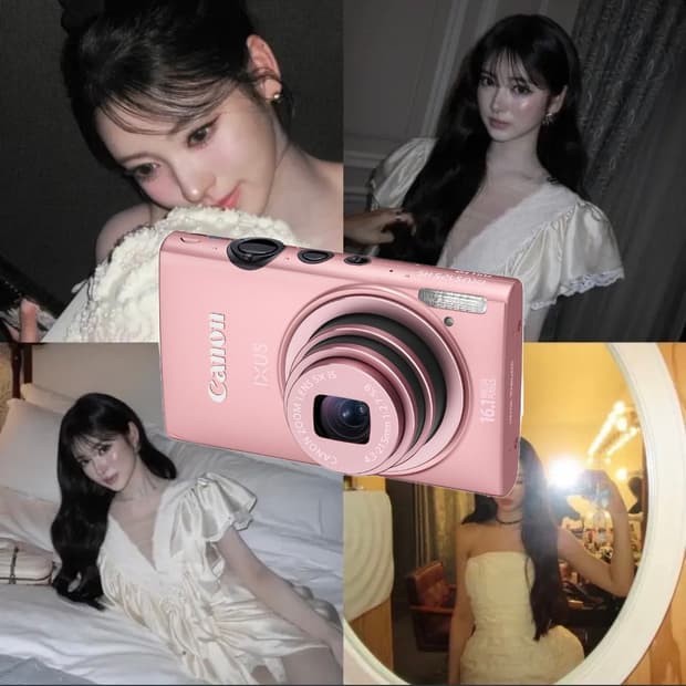 미야오 안나 디카 캐논 익서스 125 HS 빈티지 디카 핑크디카