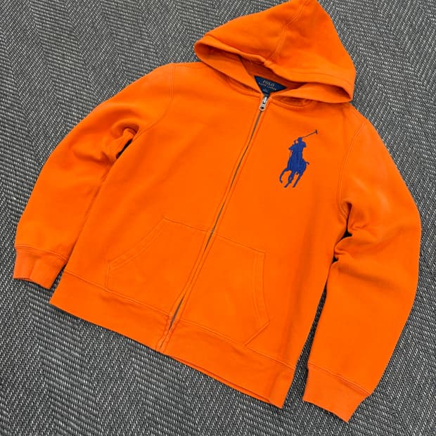 폴로 후드집업 오렌지