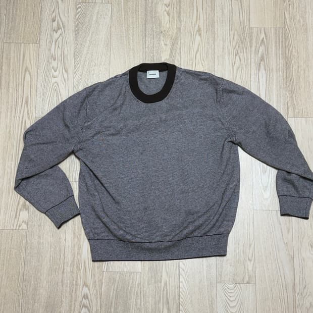 인더로우 WOOL COTTON STRIPE KNIT CREWNECK