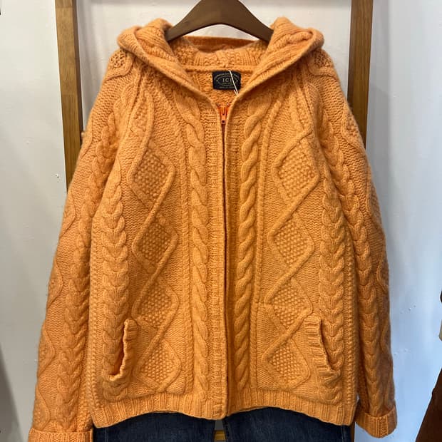 핸드메이드 니트 후드집업