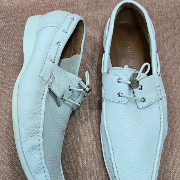 발리  270mm- 화이트레더 드라이빙슈즈 로퍼 스니커즈