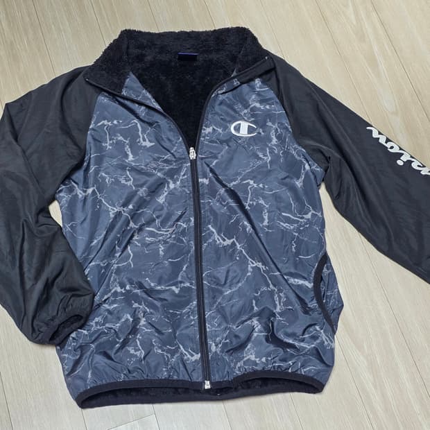 일본판 챔피온 빈티지)올드스쿨 마블패턴 후리스안감 바람막이