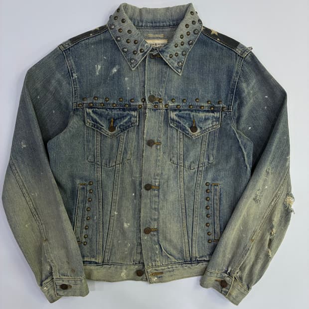 Denim&supply 폴로 데님앤 서플라이 USA 성조기 워시드 데미지