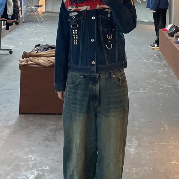 에스크 패치워크 디테일 y2k데님자켓 H1301