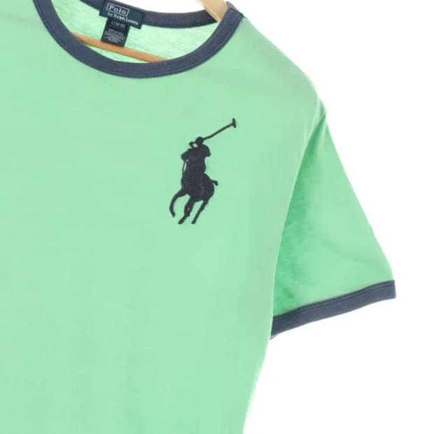 W(L) 폴로 랄프로렌 반팔 티셔츠 그린 빅포니 면 한정판-E08F