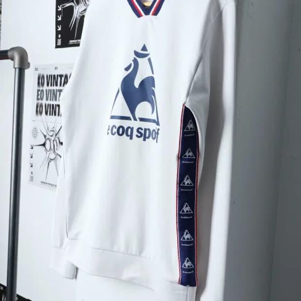 (S) 르꼬끄 맨투맨 티셔츠 작은오염 화이트 빅로고-120CE