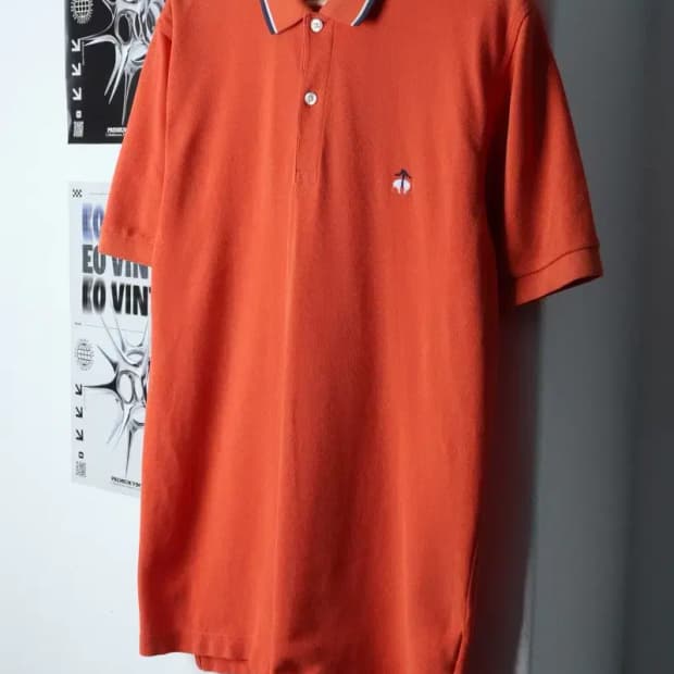 (L-XL) 브룩스브라더스 반팔 카라 티셔츠 오렌지 올드스쿨-133AD
