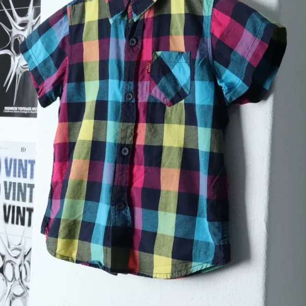 (F) 리바이스 반팔셔츠 남방 아동 키즈 체크-13624