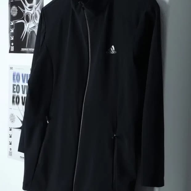 W(XL) 아디다스 집업져지 트랙탑 기능성 블랙 한정판-13629