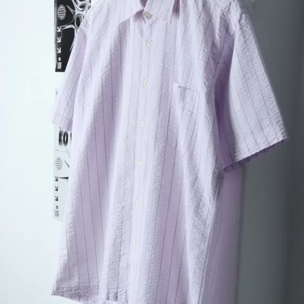 (L) 발렌시아가 반팔셔츠 남방 스트라이프-1385C